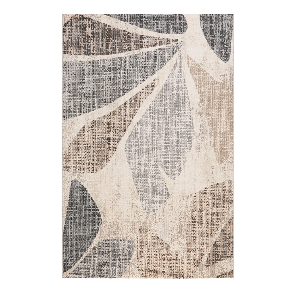 Leaf 20084 761 Outdoor Modern Botanical Rugs in Beige